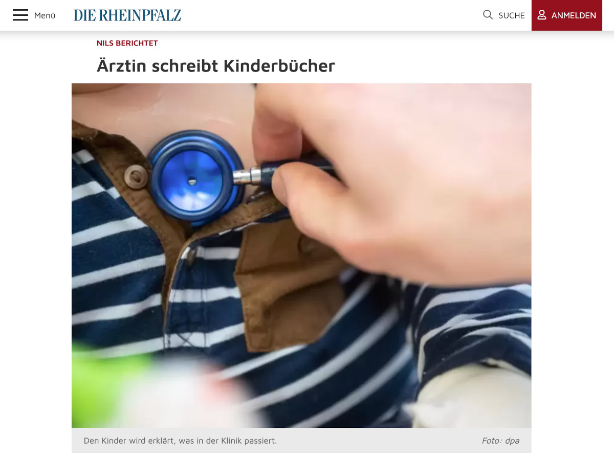 Die Rheinpfalz: Ärztin schreibt Kinderbücher