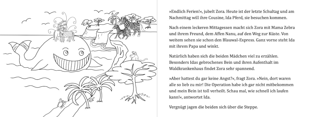 Leseprobe: Zora in der Savannenklinik - Das Malbuch